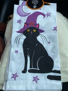 Black Cat Witch Kitchen Towel